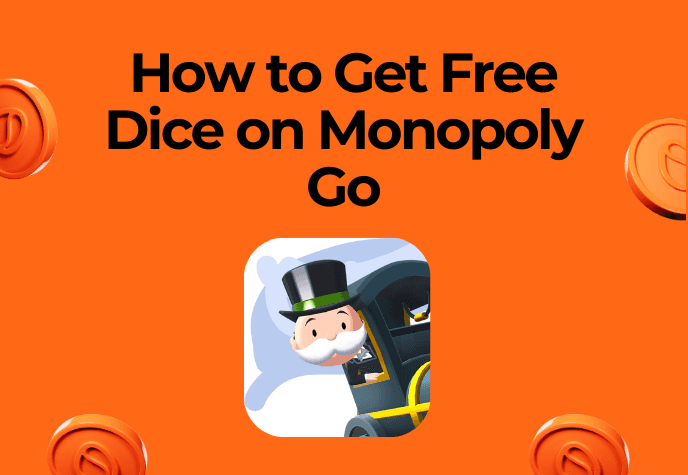 Image showing the text "How to Get Free Dice on Monopoly Go."