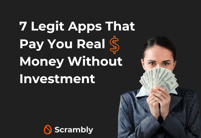 Image showing the text "7 apps that pay you real money without investment."